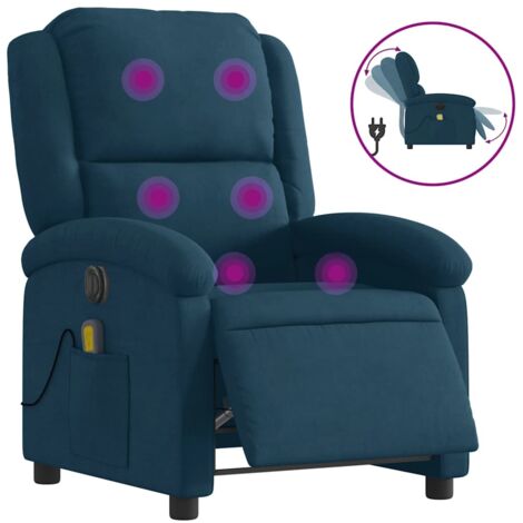 Fauteuil relax  Fauteuil inclinable de massage électrique bleu velours