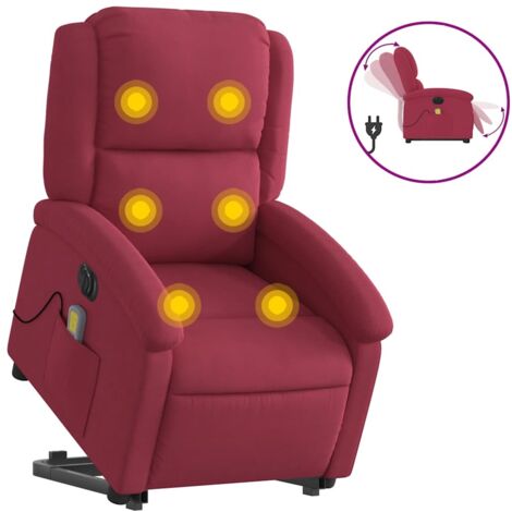 Fauteuil relax  Fauteuil inclinable de massage électrique rouge bordeaux