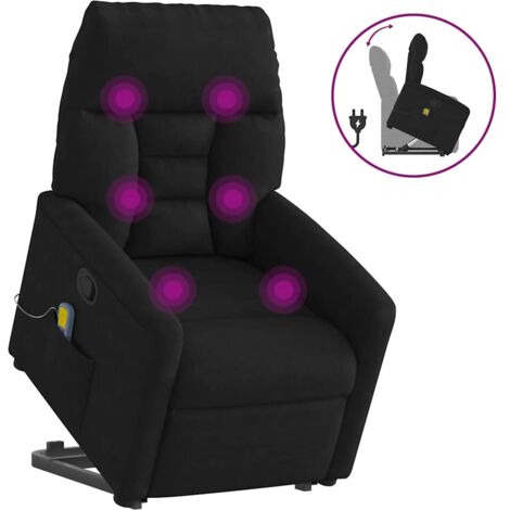 Fauteuil relax  Fauteuil inclinable de massage noir tissu microfibre