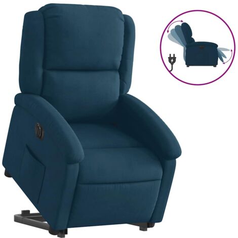 Fauteuil relax  Fauteuil inclinable électrique bleu velours