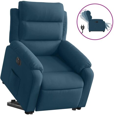 Fauteuil relax  Fauteuil inclinable électrique bleu velours