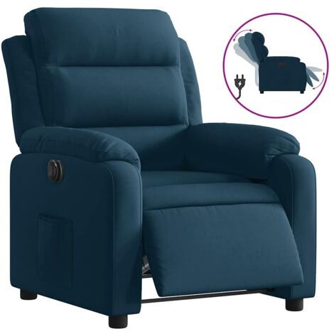 Fauteuil relax  Fauteuil inclinable électrique bleu velours