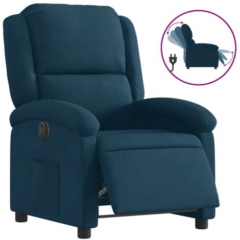 Fauteuil relax  Fauteuil inclinable électrique bleu velours