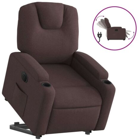 Fauteuil relax  Fauteuil inclinable électrique marron foncé tissu