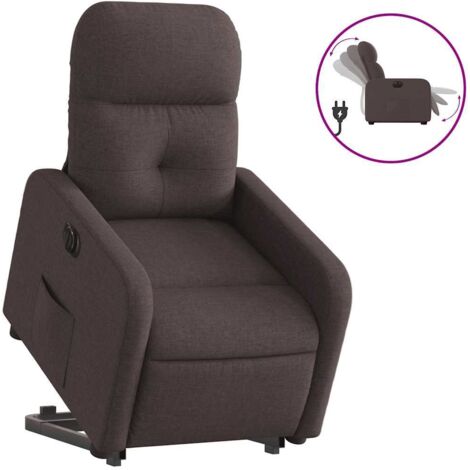 Fauteuil relax  Fauteuil inclinable électrique marron foncé tissu