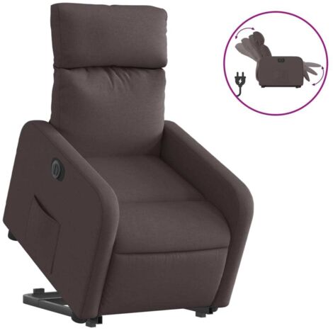 Fauteuil relax  Fauteuil inclinable électrique marron foncé tissu