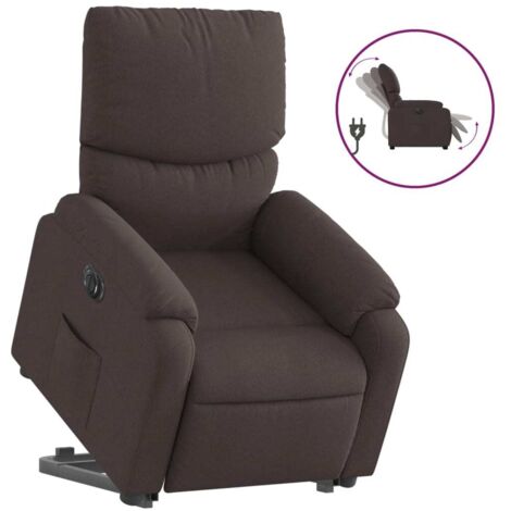 Fauteuil relax  Fauteuil inclinable électrique marron foncé tissu