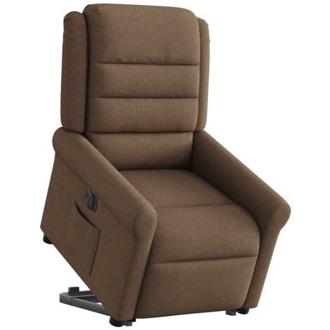 Fauteuil relax  Fauteuil inclinable électrique marron tissu