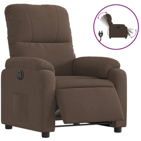 Fauteuil relax  Fauteuil inclinable électrique marron tissu microfibre