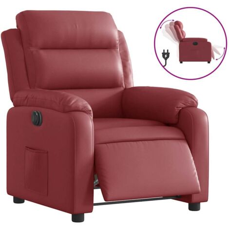 Fauteuil relax  Fauteuil inclinable électrique Rouge bordeaux Similicuir