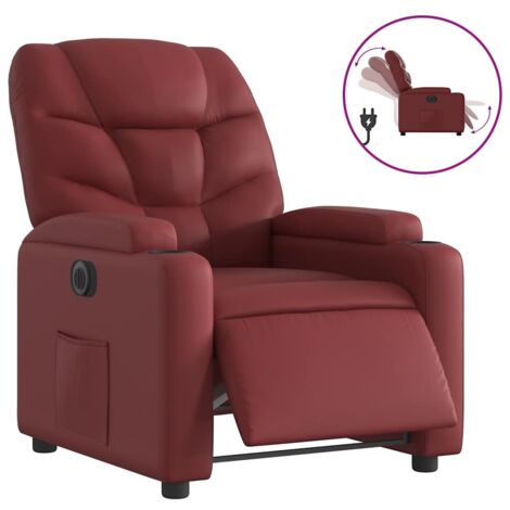 Fauteuil relax  Fauteuil inclinable électrique Rouge bordeaux Similicuir