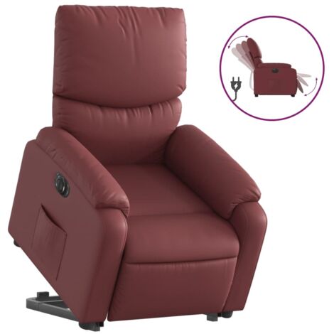 Fauteuil relax  Fauteuil inclinable électrique rouge bordeaux similicuir