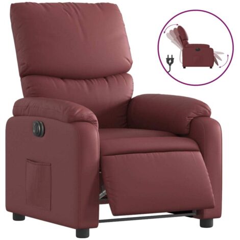 Fauteuil relax  Fauteuil inclinable électrique Rouge bordeaux Similicuir