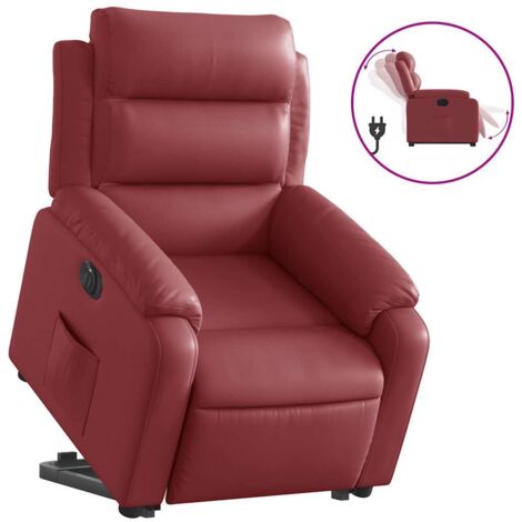 Fauteuil relax  Fauteuil inclinable électrique rouge bordeaux similicuir