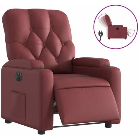 Fauteuil relax  Fauteuil inclinable électrique Rouge bordeaux Similicuir