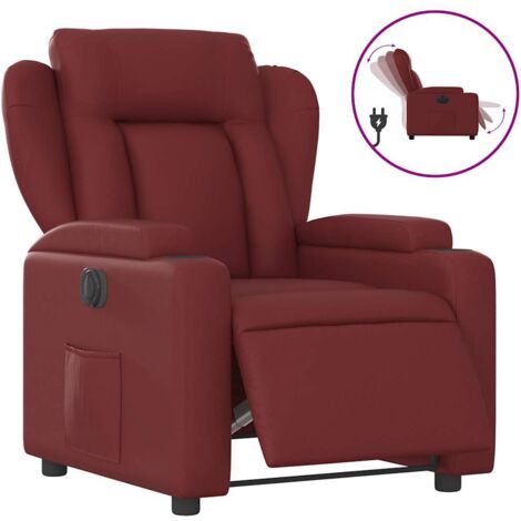 Fauteuil relax  Fauteuil inclinable électrique Rouge bordeaux Similicuir