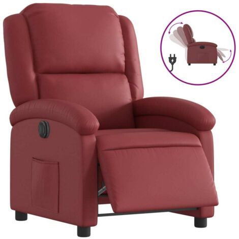 Fauteuil relax  Fauteuil inclinable électrique Rouge bordeaux Similicuir