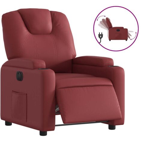 Fauteuil relax  Fauteuil inclinable électrique Rouge bordeaux Similicuir
