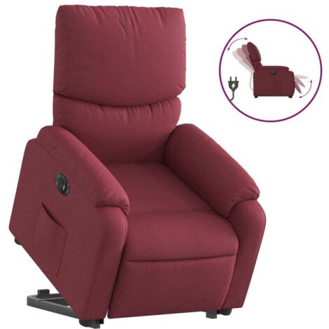 Fauteuil relax  Fauteuil inclinable électrique rouge bordeaux tissu