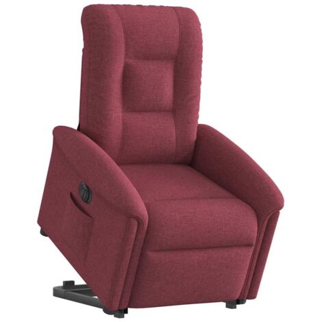 Fauteuil relax  Fauteuil inclinable électrique rouge bordeaux tissu