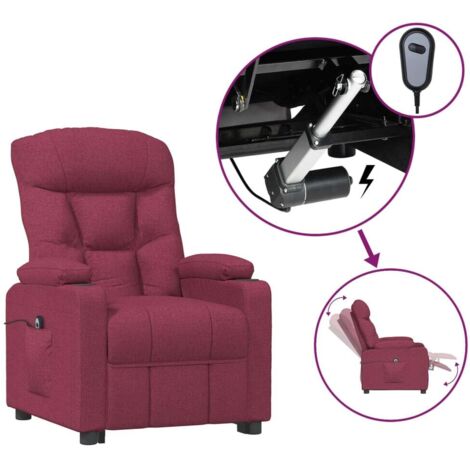 Fauteuil relax  Fauteuil inclinable électrique Rouge bordeaux Tissu