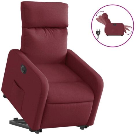 Fauteuil relax  Fauteuil inclinable électrique rouge bordeaux tissu