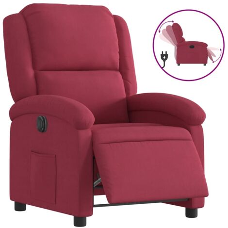 Fauteuil relax  Fauteuil inclinable électrique rouge bordeaux velours