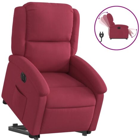 Fauteuil relax  Fauteuil inclinable électrique rouge bordeaux velours