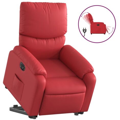 Fauteuil relax  Fauteuil inclinable électrique rouge similicuir