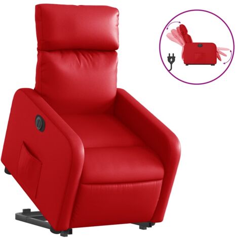 Fauteuil relax  Fauteuil inclinable électrique rouge similicuir