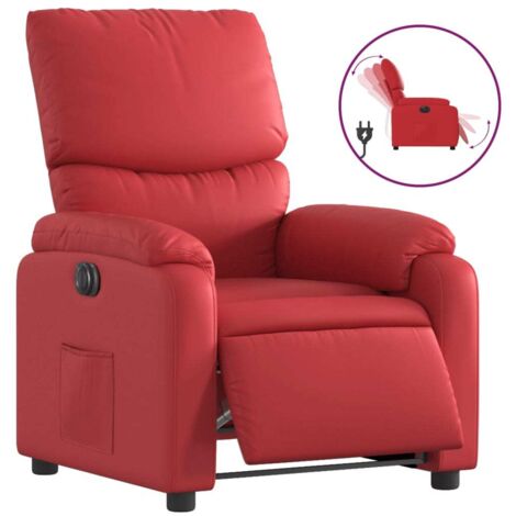 Fauteuil relax  Fauteuil inclinable électrique Rouge Similicuir