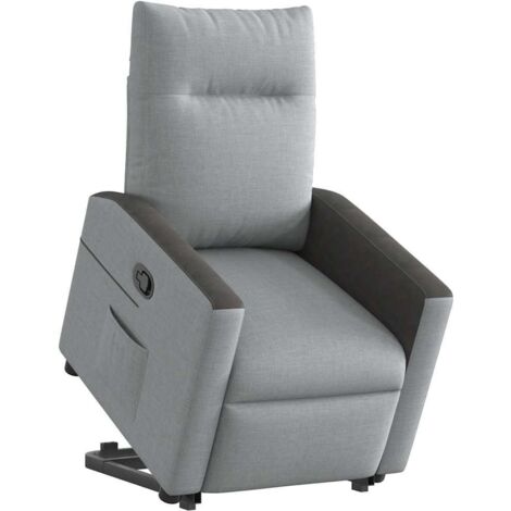 Fauteuil relax  Fauteuil inclinable Gris clair Tissu
