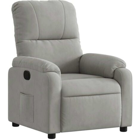 Fauteuil relax  Fauteuil inclinable gris clair tissu microfibre