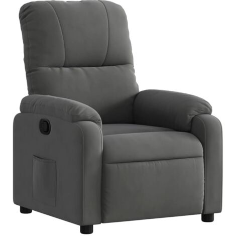 Fauteuil relax  Fauteuil inclinable gris foncé tissu microfibre