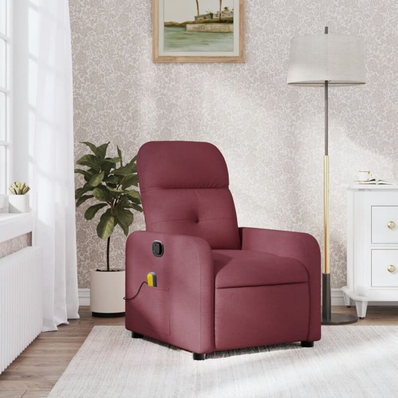 Maisonchic - Fauteuil relax, Fauteuil de massage inclinable rouge bordeaux tissu pwfn18768 MaiosnChic