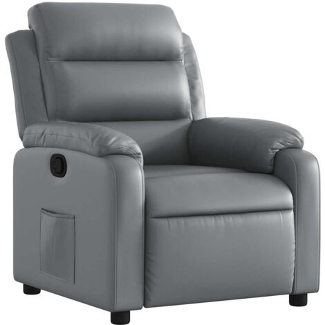 Fauteuil relax Fauteuil inclinable Gris Similicuir