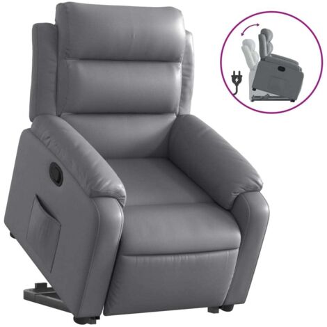 Fauteuil relax  Fauteuil inclinable Gris Similicuir