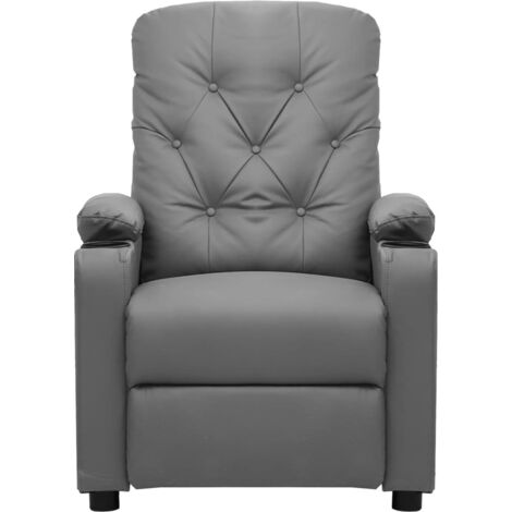 Fauteuil relax Fauteuil inclinable Gris Similicuir