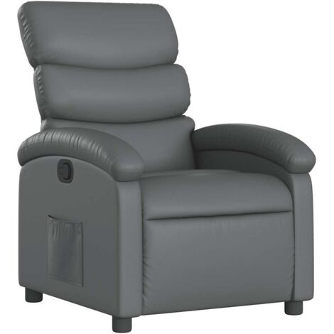Fauteuil relax Fauteuil inclinable Gris Similicuir