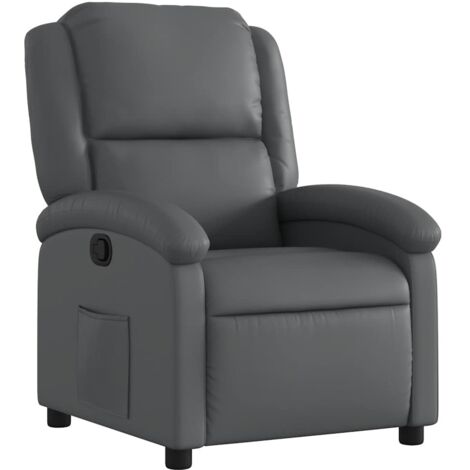 Fauteuil relax Fauteuil inclinable Gris Similicuir