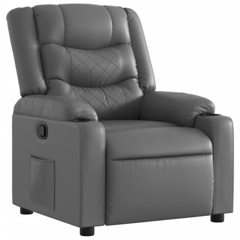 Fauteuil relax Fauteuil inclinable Gris Similicuir