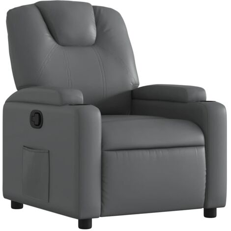 Fauteuil relax Fauteuil inclinable Gris Similicuir