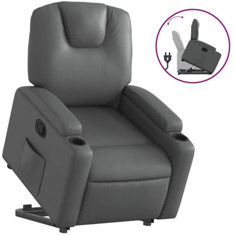 Fauteuil relax Fauteuil inclinable Gris Similicuir