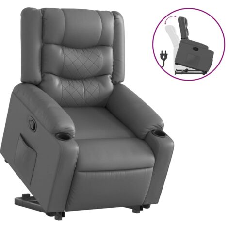 Fauteuil relax Fauteuil inclinable Gris Similicuir