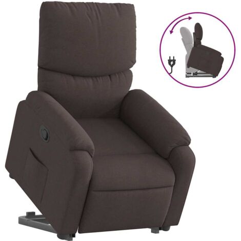 Fauteuil relax  Fauteuil inclinable marron foncé tissu
