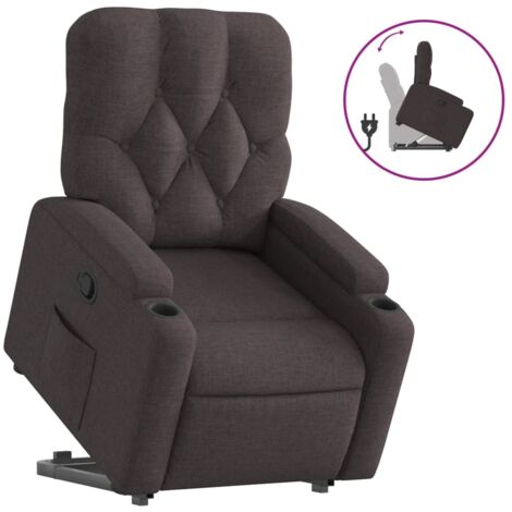 Fauteuil relax  Fauteuil inclinable marron foncé tissu