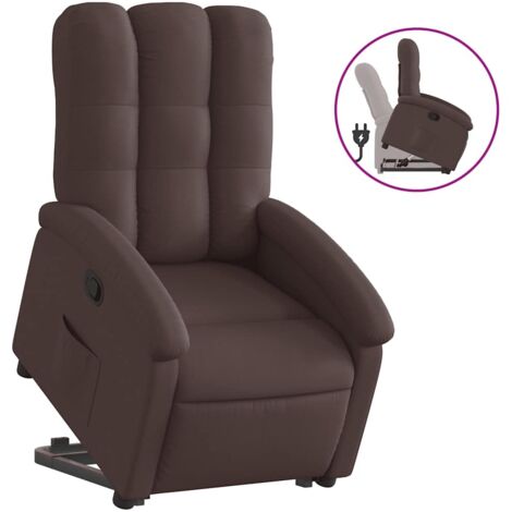 Fauteuil relax  Fauteuil inclinable marron foncé tissu