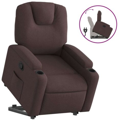 Fauteuil relax  Fauteuil inclinable marron foncé tissu