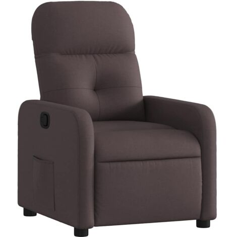 Fauteuil relax  Fauteuil inclinable Marron foncé Tissu
