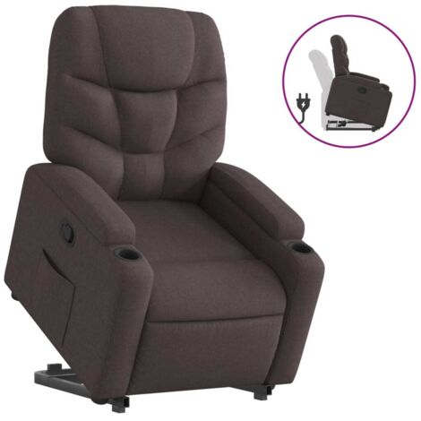 Fauteuil relax  Fauteuil inclinable marron foncé tissu